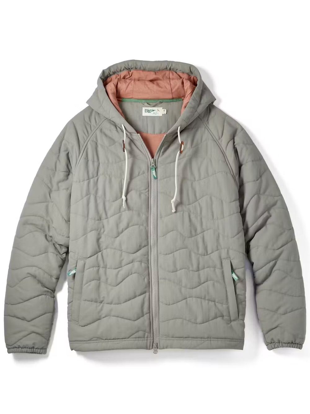 Wellen Wave Quilted Hoodie in Beluga
